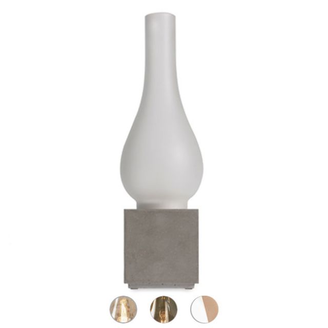 Karman table lamp Amarcord 1 luce E27 H 38 cm Gray dove gray cement base