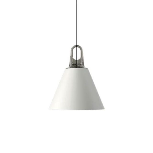 Lodes Cone Metal Suspension Lamp Bianco 1 x E27 Ø28 cm