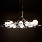 OLuce suspension lamp Plateau 8 luci E14 L 120 cm