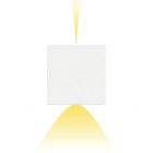 Artemide Outdoor Effetto 14 Quadro Wall lamp LED 1 Wide beams + 1 Narrow beams 7W H 14 cm IP65 Griey-White for Garden