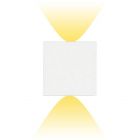 Artemide Outdoor Effetto 14 Quadro Wall lamp LED 2 Wide beams 7W H 14 cm IP65 Grey-White for Garden