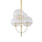 Oluce Pendant lamp Lyndon 4 Lights E27 H 135 cm gold