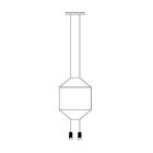 Vibia suspension lamp Wireflow 0312 LED 18W L 50x50 cm dimmable