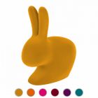 Qeeboo Rabbit Velvet by Stefano Giovannoni Polyethylene chair H 80 cm