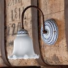 Aldo Bernardi White ceramic wall light Torcio E27 H 23 cm