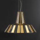 Aldo Bernardi Black striped suspension lamp Budìn E27 L 50 cm