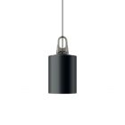 Lodes Cylinder Metal Suspension Lamp Nero 1 x E27 Ø17.5 cm