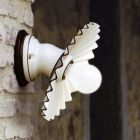 Aldo Bernardi Ceramic wall light with colored thread Cappe E27 Ø 22 cm