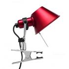 Artemide Tolomeo Micro Pinza Clamp Lamp 1 Light 46W H 20 cm Halo Red