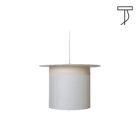 Karman Suspension lamp in white linen Wow E27 Ø 60 cm